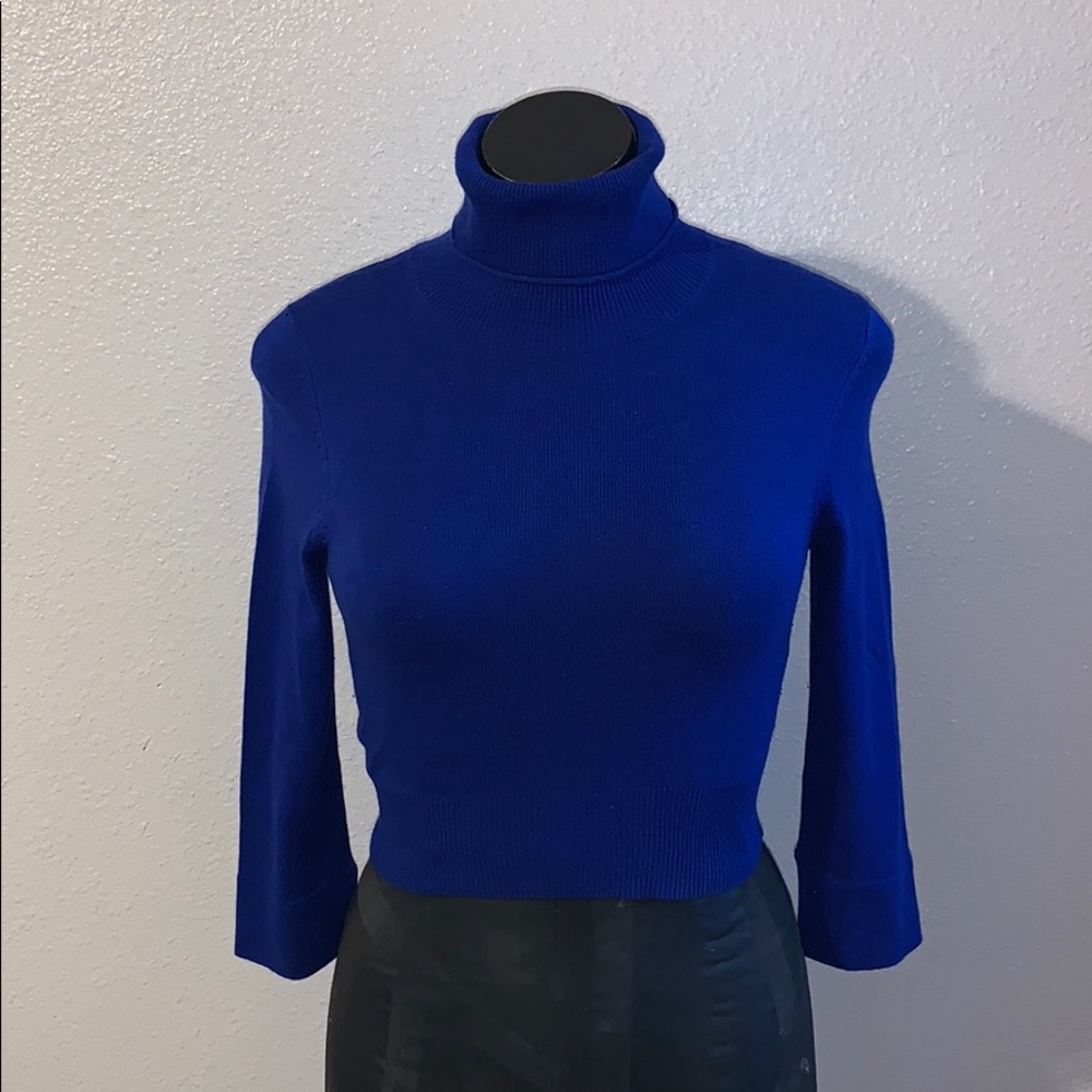 Moda International Soft Crop Top Turtleneck